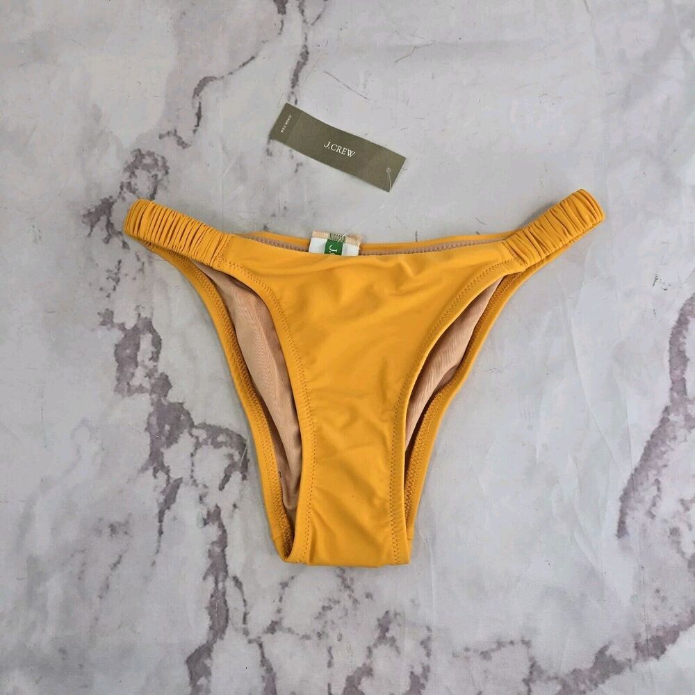 J Crew Swim Bottom XXS Orange Bikini Scrunchie Strap Full Coverage Suit Bathing